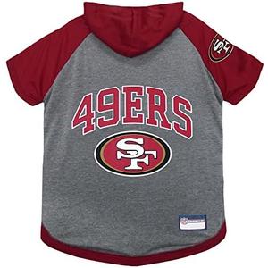 Pets First NFL SAN Francisco 49ERS Hoodie for Dogs & Cats. | NFL Football Licensed Dog Hoody Tee Shirt, X-Small| Sports Hoody T-Shirt for Pets | Licensed Sporty Dog Shirt. (SAN-4044-XS)