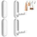Eptcp 4Pcs Foldable Wall Hooks, Zinc Alloy Folding Hook White, Heavy Duty Folding Coat Hooks Wall Mounted for Hanging Coat Towels Bags Keys (White, 4 Pack)