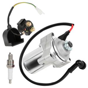 GREHUA 3 Bolt Starter Motor & Solenoid Relay Compatible with Tao tao Coolster 125cc 110cc 50cc Coleman Kazuma Baja Vitacci 4 Wheeler Quad Chinese ATV Parts Sandrail Roketa SSR Lifan Go Kart Pit Bike