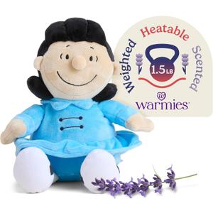 warmies x Charlie Brown - Microwavable & Weighted Stuffed Animals, Lucy - Heated Stuffed Animal Plushie for Warmth & Comfort - Soft Plush Toys for Adults & Children (Boys & Girls)