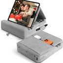 TpeeTeek Tablet Pillow Stand with Storage, Foldable iPad Holder for Lep, Bed, Sofa, and Desk - Soft Pad Dock with Pocket and Stylus Mount Compatible with 4-13" iPad Pro/Air/Mini, Galaxy Tab, Kindle (Gray)