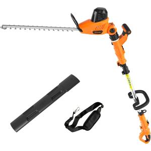 GARCARE 2 in 1 Electric Hedge Trimmer, Corded 4.8A Pole Hedge Trimmer with 18 Inch Laser Cut Blade