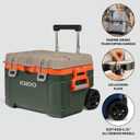 Igloo Trailmate 52Qt Wheeled Cooler, Insulated Hard Shell Ice Chest, Sportsman, 20.26" x 25.62" x 16.7"