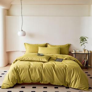 CLOTHKNOW Moss Green Queen Comforter Set 3Pcs Chartreuse Bedding Comforter Sets Green Yellow Queen Comforter Yellownish Green Comforter with 2 x Pillow Cases