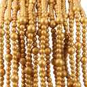 48 Feet Christmas Wood Bead Garland - Farmhouse Holiday Decor for Tree, Mantel, Staircase -Extra Long Rustic Boho Elegant Xmas Decoration Supplies (Gold)