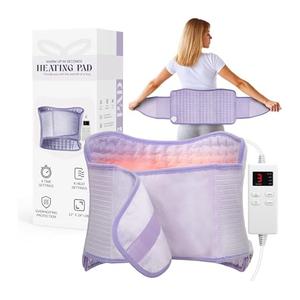 Heating Pad for Period Cramps, Upgraded Wrap Heating Pad for Back Pain Relief, Large 12''x 24''Heat Pad +26" Belt Adjustable 4 Timer 6 Heat Level Auto Shut Off, Christmas Birthday Gifts for Women Mom, Light Purple