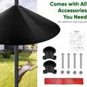 24 Inch Large Squirrel Baffle for Bird Feeder Pole, Squirrel Proof Bird Feeders Baffle with Metal Frame, Outside Squirrel Stopper & Bird House Guard for Shepherds Hook, Black, 1 Pack