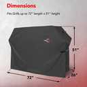 GrillTough Heavy Duty BBQ Grill Cover for Outdoor Grill, 72 Inch Waterproof, Weather Resistant, UV & Fade Resistant with Adjustable Straps Gas Grill Cover for Weber, Charbroil, etc. Charcoal