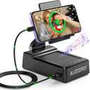 Gift for Women Men | 4In1 Bluetooth Speakers Wireless with Power Bank, for Women, Cell Phone Stand Foldable Phone Holder with Speaker and Anti-Slip Base HD Surround Sound