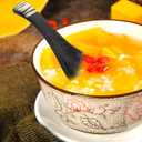 5Pcs Ceramic Soup Spoon Set Asian Ramen Spoons for Home and Restaurant Use Multipurpose Small Spooning Dumplings Noodles Rice Serving
