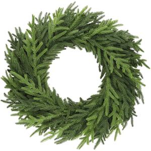 22Inch Norfolk Pine Wreath-Christmas Wreaths for Front Door - Real Touch Realistic Pine Wreath Artificial Faux Greenery Xmas Wreaths for Home Decor