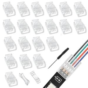 EPLZON 4 Pin 8 mm LED Strip Connector - RGB Lights Adapter (20pcs)