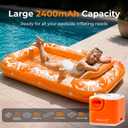 Portable Air Pump for Inflatables, 2400mAh Ultra Powerful Mini Air Mattress Pump with Camping Light, 4.5kPa Electric Air Pump Camping Gear for Pool Float, Air Mattress,Vacuum Storage Bags