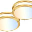 hykolity 13 inch Flush Mount LED Ceiling Light Fixture, 2700K/3000K/3500K/4000K/5000K Adjustable Ceiling Lights, Gold Saturn Dimmable Lighting for Hallway Bathroom or Kitchen ETL Listed
