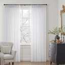 Memory Trained Pinch Pleated Curtains 80 Inches Long, Viral Linen Pinch Pleat Sheer Curtains with Ring Hooks&Clips for Track System Living Room, White Light Filtering Privacy Curtain 2 Panel Set
