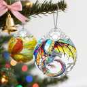 Christmas Ornament, Christmas Decoration, Stained Glass Ornament, Heirloom Keepsakes, Holiday Ornaments, Holiday Presents, Unique Xmas Gifts, Gift Exchange Ornaments, Gift Idea - Dragon