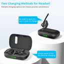 Bluetooth Headset Wireless Earpiece Microphone 180H Playtime 1000mAh Wireless Charging Case Handsfree Single Ear Headset LED Display for iPhone Android Cellphones PC Computer Trucker Drivers Work Game