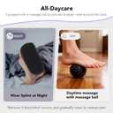 Upgraded Plantar Fasciitis Night Splint with Massage Ball for Foot Pain Relief Causing by Plantar Fasciitis, Achilles Tendonitis, Heel Spur, Comfortable & Easy-to-use Brace for Men & Women, Black Large