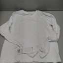 CRZ YOGA Seamless Long Sleeve Shirts for Women Waist Length - Workout Athletic White, Small