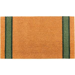 KAF Home Side Stripe Coir Doormat, Heavy-Duty, Weather Resistant, Non-Slip PVC Backing, Indoor and Outdoor Use (Green)