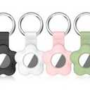 Compatible with AirTag Holder Case Keychain 4 Pack,Silicone for Air Tags Key Chain Ring Case Cover for Air Tag Holder GPS Tracker Item Air Tags Finders Accessories Air Tagholder for Kids,Bags,Luggages
