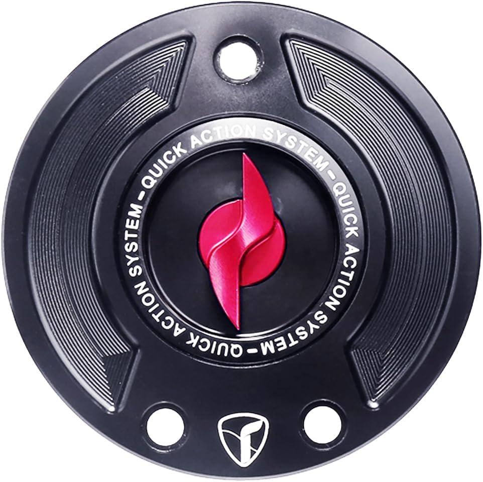 VITINO Gas Cap Quick Action Fuel Tank Cap Lightning Key CNC Motorcycle Accessories Fit For BMW F800GS RNINET S1000RR M1000R (Red)