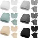 Toulite 6 Pack Preemie Hats Mittens and Socks Set Cotton Preemie Beanie Hat Socks and No Scratch Mittens (Simple Color)