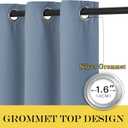 NICETOWN Blackout Room Divider Curtains for Sliding Glass Doors 102 Inches Long 1 Panel, Extra Wide Curtains for Doorway Patio Bedroom Living Room (Stone Blue, 80Wx102L, 1 Panel)