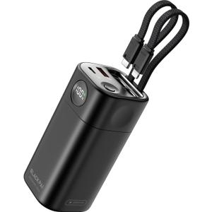 Portable Charger 20000mAh, 35W Fast Charging Power Bank with Built-in USB-C & Lightning Cables, Travel Battery Pack PD 3.0 Battery Pack for iPhone 16 17 15, MacBook, Samsung S24, iPad, Android