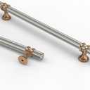 Asidrama 10 Pack 6.3 Inch(160mm) Knurled Satin Nickel and Champagne Bronze Kitchen Cabinet Handles, Cabinet Pulls Kitchen Cabinet Hardware Cupboard Handles Drawer Pulls (6.3" Hole Center, Nickel-Champagne Bronze)
