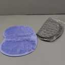 2 PCS Shower Foot & Back Scrubber Mat Hands Free Foot Massager Mat with Non-Slip Suction Cups, Wall Mounted Silicone Bathroom Wash Foot Pad Exfoliating Dead Skin Foot Brush (Grey & Purple)