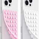 5 x Anteel Silicone Suction Cup Phone Case Mount Double Sided, Hands-Free Strong Grip Silicon Phone Holder for Selfies and Videos, Non Slip Phone Accessories (Light Pink&White)