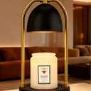 Hong-in Candle Warmer Lamp - with Timer & Dimmable, Cozy Birthday Gift for Women Mom, Modern Home Decor House Warming Gifts Wax Melt Warmer for Jar Candles with 2 Bulbs (Black)