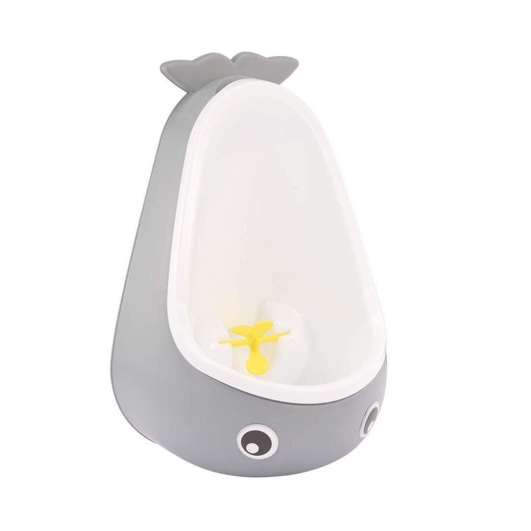 Whale Potty Training Urinal for Boys with Funny Aiming Target , Toddler Boy Toilet Pee Trainer - Gray