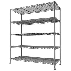 REIBII 45.5''W Storage Shelves Wire Shelving, 5 Tier Pantry Shelves for Storage Rack, Adjustable Metal Shelving for Pantry Kitchen Steel Shelving, 45.5" W x 71" H x 17.7" D
