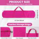 34-Inch Mahjong Mat Bag, Heavy-Duty Canvas Carrying Bag with Center Dual Handles & Smooth Zipper, Fits Mahjong Mat, Racks & Tiles, All-in-One Travel Storage Bag(Pink)