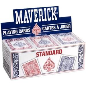 Maverick Playing Cards 9 Pack, Standard Index, Red and Blue Decks, Bulk Playing Cards for Poker, Card Games, and Family Game Night