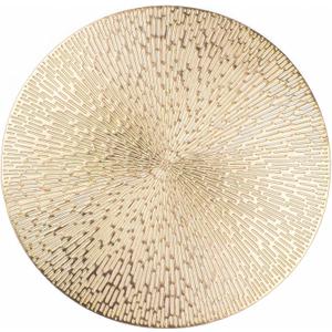 Snowkingdom Gold Round Placemats Set of 4, Golden Vinyl Metallic Hollow 15 Inch Place mats, Washable Easy Clean Wipeable Non Slip Stain Heat Resistant Dinning Table Mats for Wedding Party Decoration