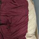 Anibedding Red and Brown Comforter Set King Size, Boho Burgundy Striped Bedding Comforter Set 7 Piece Bed in a Bag, Soft Microfiber Down Alternative Farmhouse Bedding Set for All Season(104"x90")