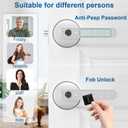Fingerprint Door Lock, Fingerprint Door Knob Biometric Door Lock Smart Door Knob with App Control, Keyless Entry Door Lock with Handle for Home Office Apartment Bedroom Silver