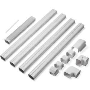 TURBRO 4" W  14' L Decorative PVC Line Cover Kit for Mini Split and Central Air Conditioners, AC Heat Pumps Systems TURBRO 4" W  14' L Decorative PVC Line Cover Kit for Mini Split and Central Air Conditioners, AC Heat Pumps Systems