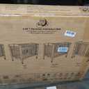 Dream On Me 3-in-1 Portable Folding Stationary Side Mini Baby Crib in Natural & Mattress, GreenGuard Gold & BSA, Use as Changer & Playpen, Locking Wheels, 3 Mattress Heights, Extra Firm Mattress