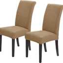 Joccun Chair Covers for Dining Room Set of 2,Dining Chair Slipcovers Stretch Dining Room Chair Covers Seat Protector,Washable Parsons Chair Cover for Home,Hotel,Banquet(Tan,2 Pack)