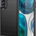 Case for Moto G52 Case, Motorola G82 Case XT2221 XT2225 Case, Slim Thin Carbon Fiber TPU Rubber Protective Cases Anti-Scratch Shockproof Cover for Motorola Moto G52 Black