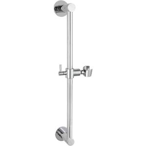 Shower Slide Bar Adjustable Handheld Shower Head Holder Wall Mount - 15inch All-Metal Shower Head Slide Bar Compatible with Bathroom Drill Free Glue Installation - Polished Chrome