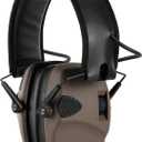 ZOHAN EM054 Electronic Shooting Ear Protection with 4X Sound Amplification, Slim Active Noise Reduction Earmuffs for Gun Range (Brown)