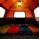 3/4 Person Camping Tent with 1 Door, 4 Windows, and Upgraded Ventilation Instant Setup, Waterproof, 8'x 8'x 67''Oxford Fabric Floor Pop Up in 60 Seconds Includes Rainfly and Backpack