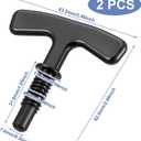 Lasnten 2 Pack Remover for Drain Covers Drain T Puller Shower Drain Removal Tool Drain Gunk Remover Tool Pipe Puller Black Drain Key for Easy Shower Drain Cleaning Bathroom Sink