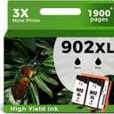 Ubinki 902XL Black Ink Cartridges Compatible for HP Ink 902 XL 902XL (BK, 2-Pack) Work for OfficeJet Pro 6978 6958 6968 6962 OfficeJet 6970 6975 6960 6950 6954 6951 6956 6961 6963 6964 Printer