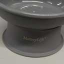 Kitty City Elevated Cat Bowls (Set of 2), Whisker-Friendly Raised Cat Food & Water Dishes, Modern Pedestal Design, Dishwasher Safe, 6.5 oz Each – White & Gray